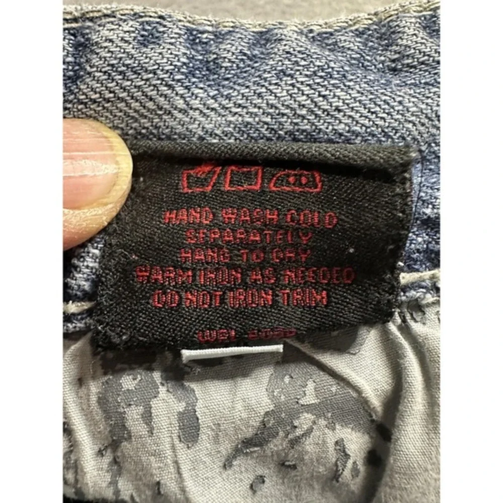 Rock &‎ Roll Cowboy Shorts Womens 32 Blue Denim Distressed Frayed Western